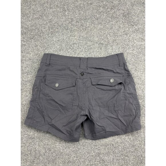 prAna Shorts Womens 4 Gray Nylon Stretch Hiking Travel Zip Pockets Drawstring - Picture 5 of 7